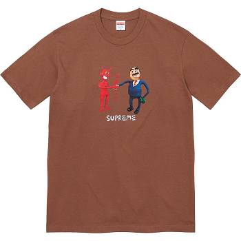 Brown Supreme Business Tee T Shirts | Supreme 416FM